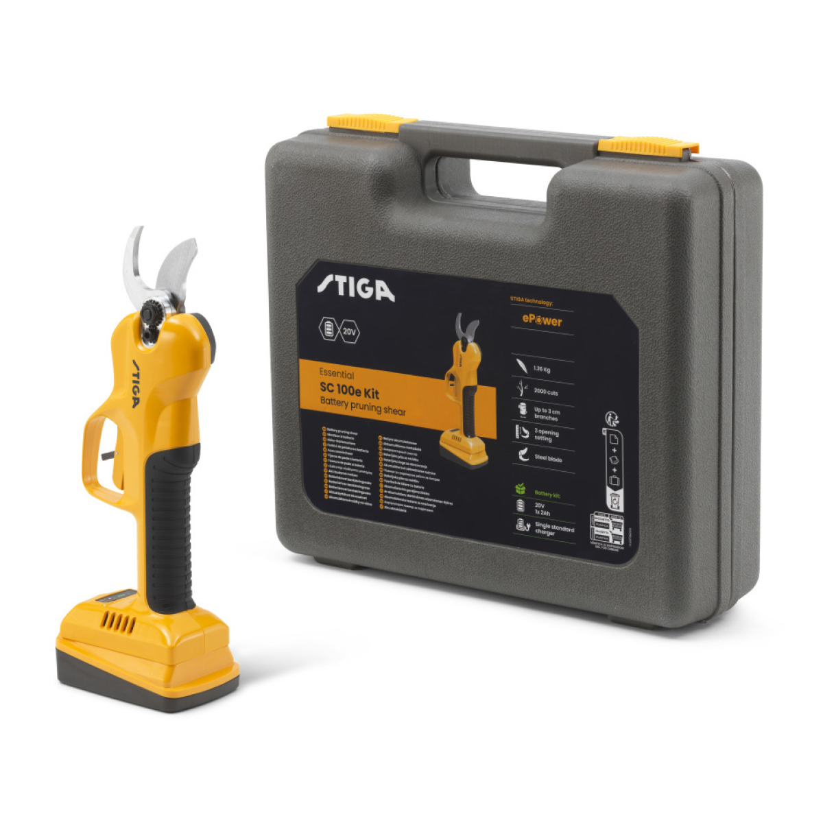 STIGA akkumulátoros metszőolló (akkumulátor és töltő tartozék) termék fő termékképe