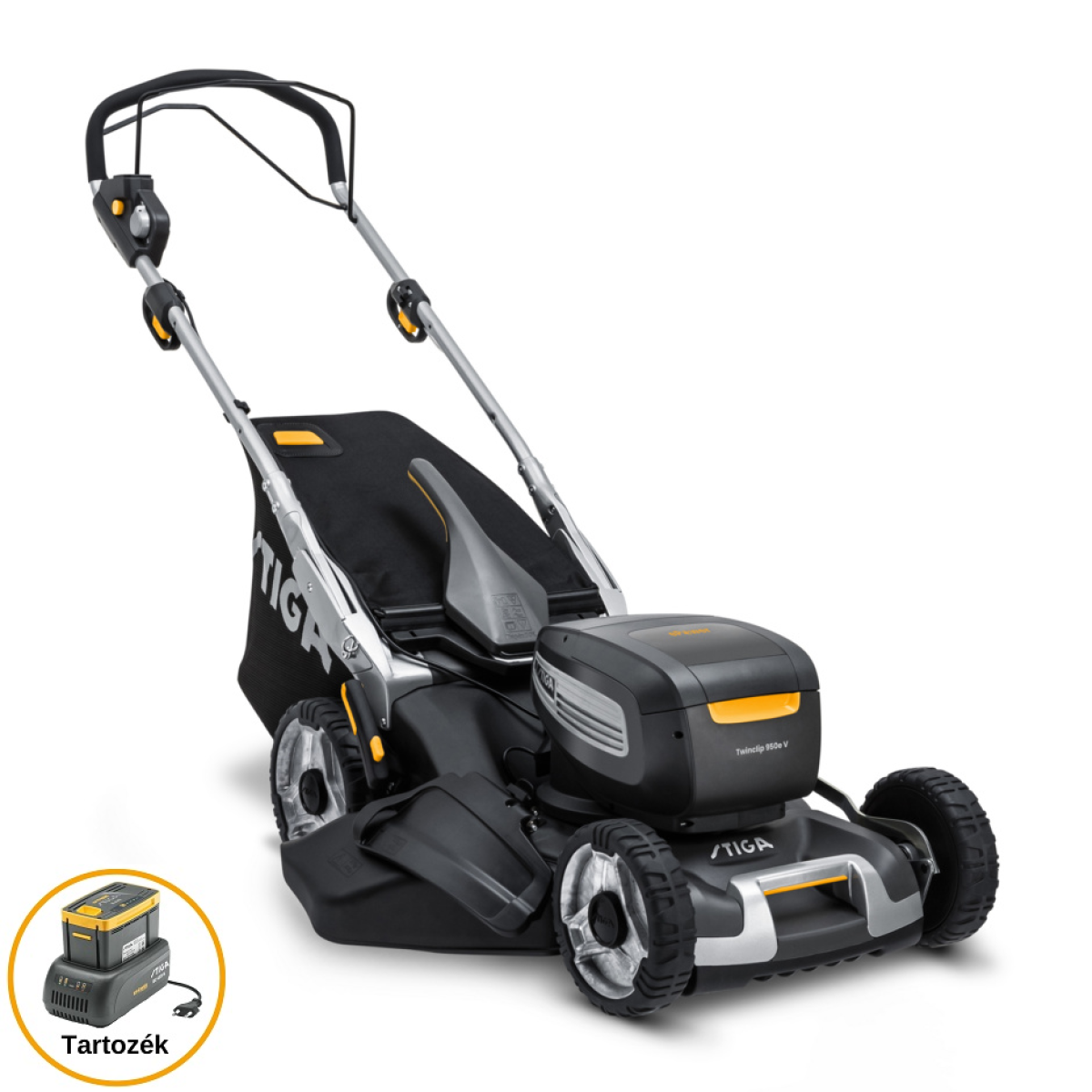 STIGA Twinclip 950e V Kit akkumulátoros fűnyíró (akkumulátorral és töltővel) termék fő termékképe